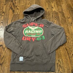 Superdry Men's Hooded Sweatshirt - Brown with Red & Green Graphic
